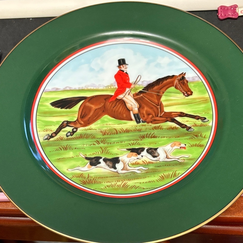 Equestrian Fitz&Floyd Japan  Tallyho Luncheon Plate Set - Picture 3 of 13